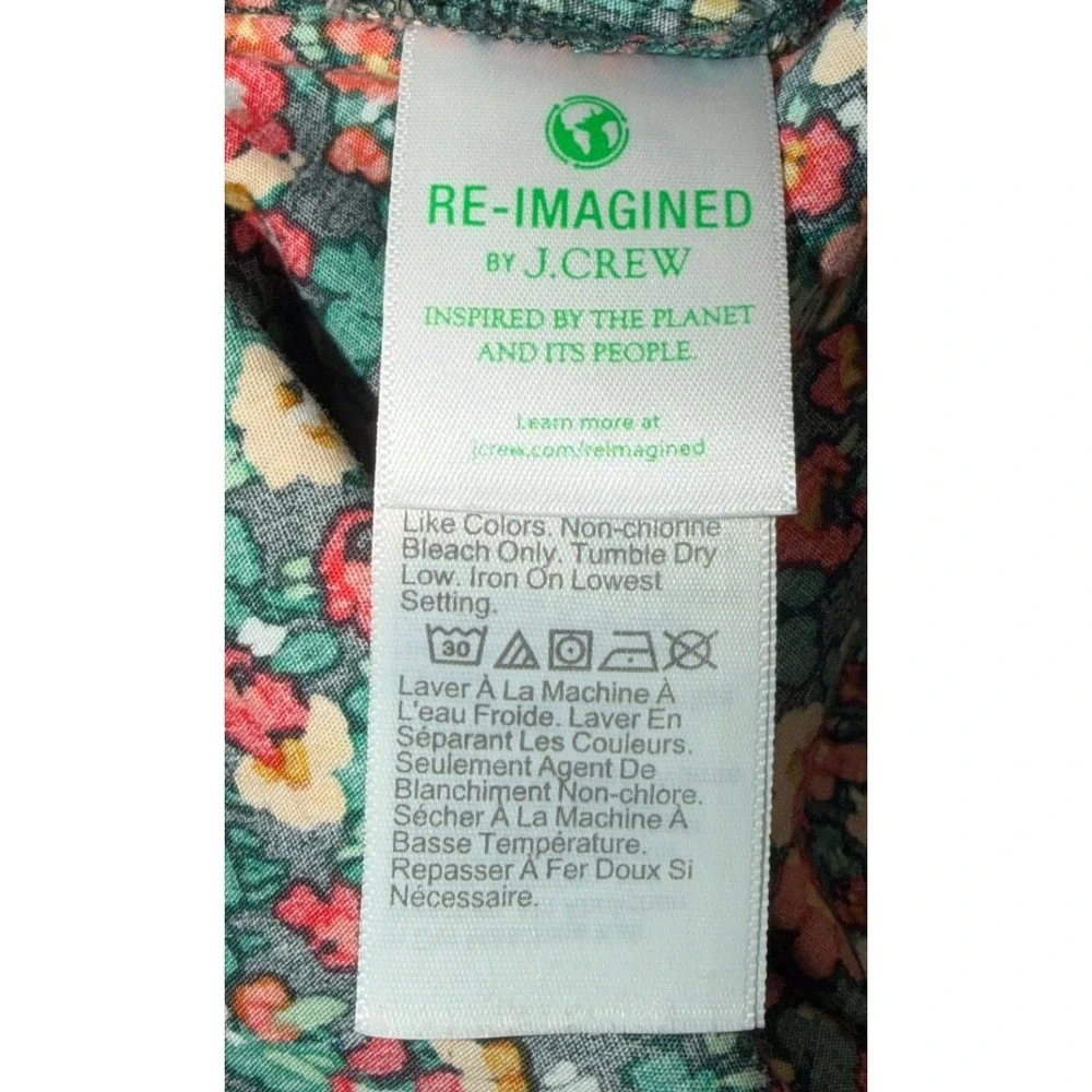 J. Crew Women's Size Large Floral Print Blouse Long Sleeve V Neck Gathered‎
